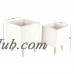 Decmode Set of 2 Contemporary 15 and 18 Inch Fiberclay Planters With Wooden Stand, White   566919499